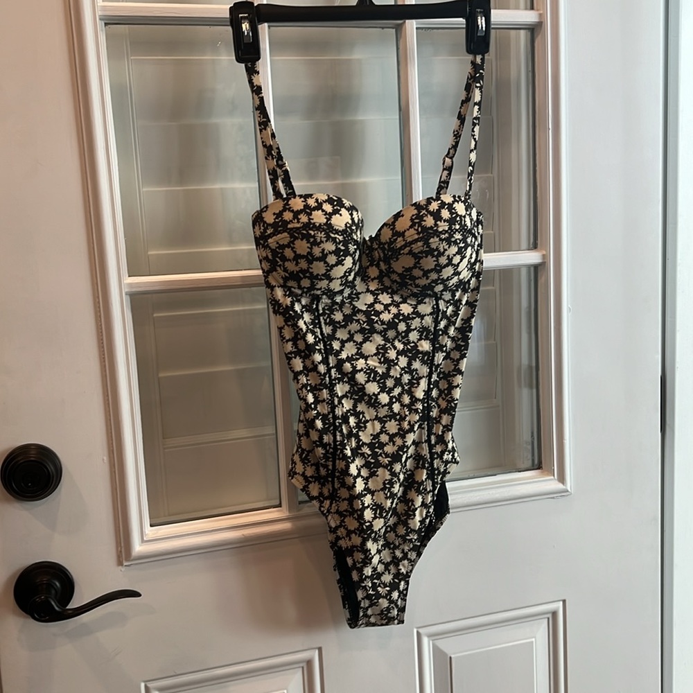 Tory Burch Swimsuit size s/p black beige adjustable straps! - Picture 6 of 6